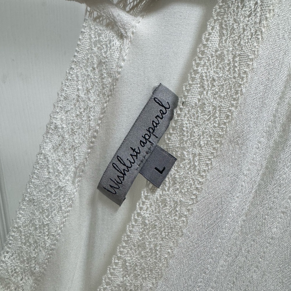 Wishlist Apparel White Boho Lace Trim Tank - Picture 3 of 5